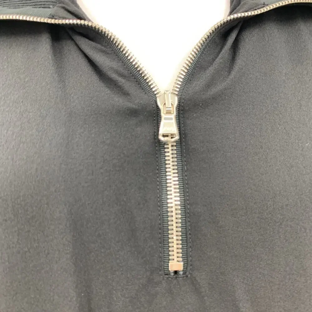 3.1 Phillip Lim Shirt Womens 4 Black Silk Ruffle Long Sleeve Quarter Zip Blouse - Picture 5 of 15